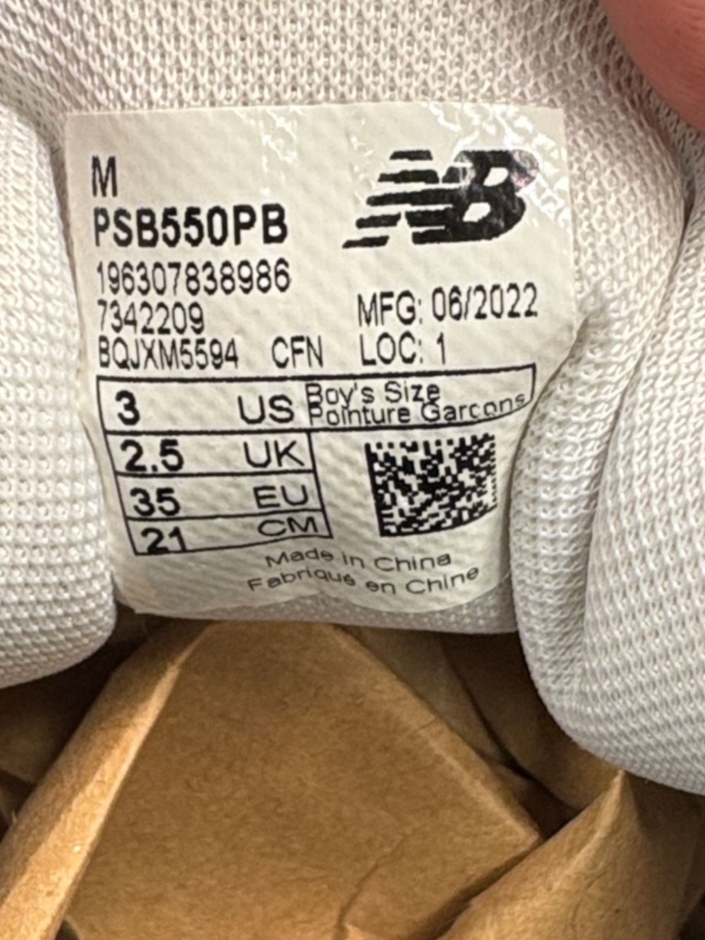 New Balance 550 White Leather Sneakers | Classic Retro |Youth Size 3 (Women’s 5) - Picture 6 of 8